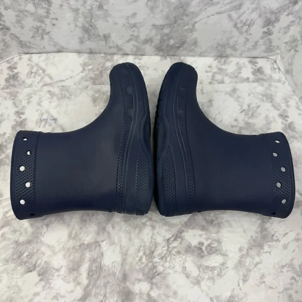 CROCS Classic Unisex Rain Outdoor Rubber Ankle Boots Navy Blue Kids Sz J1